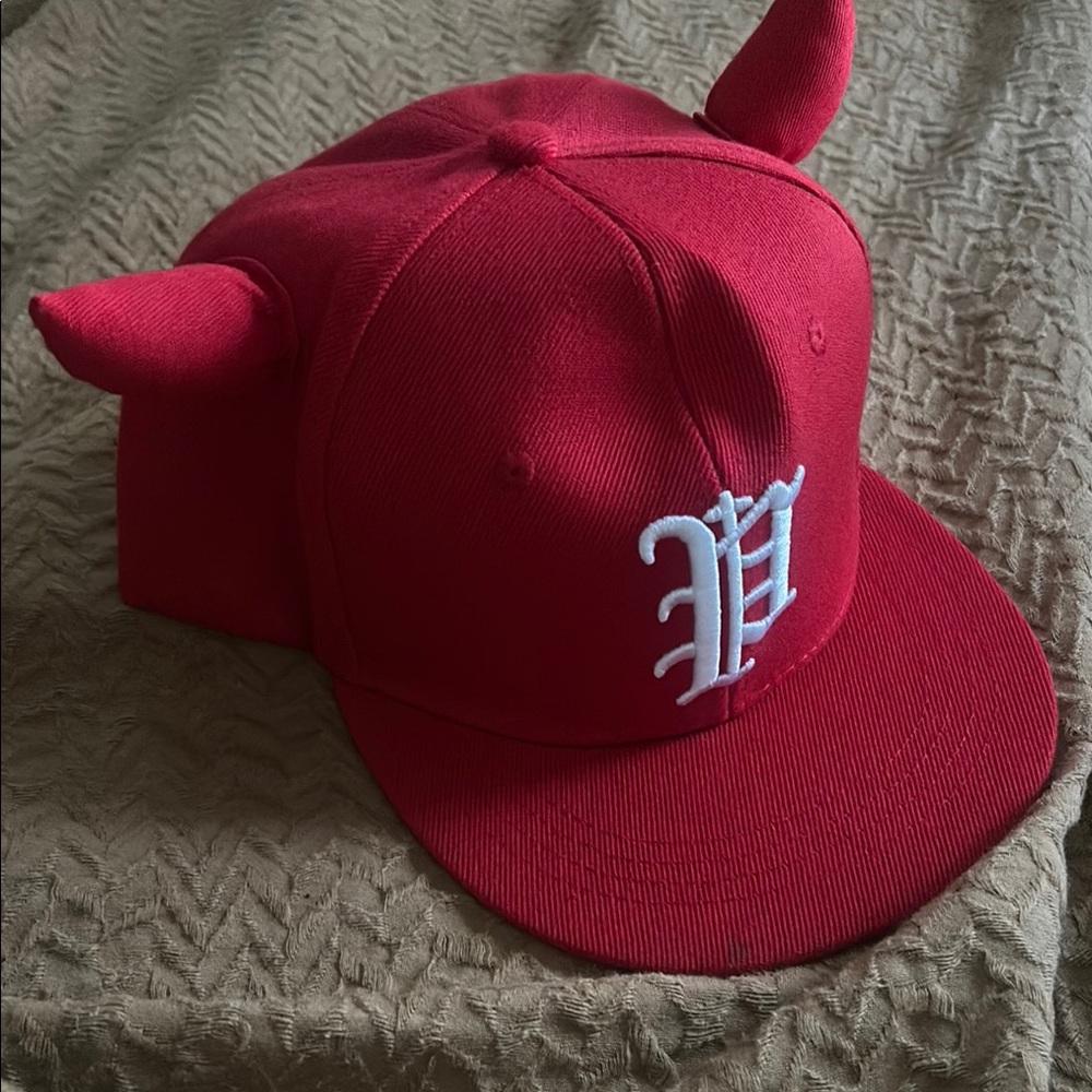Red Kids Cap with Horns